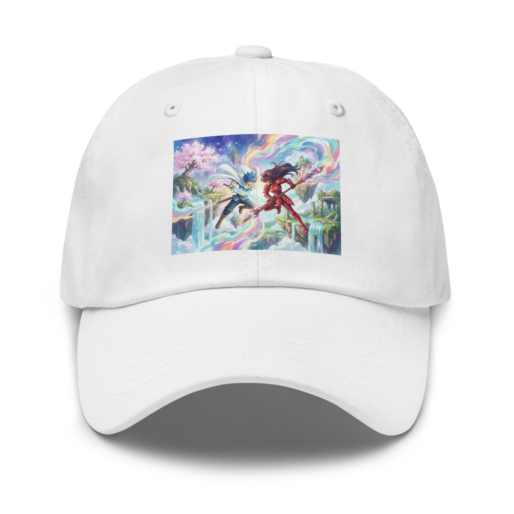 White snapback with Anime design
