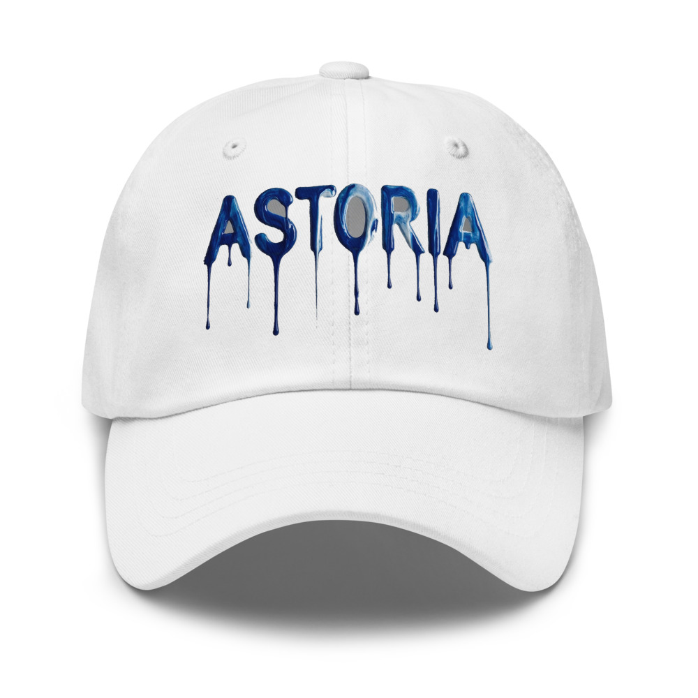 White snapback with Astoria design