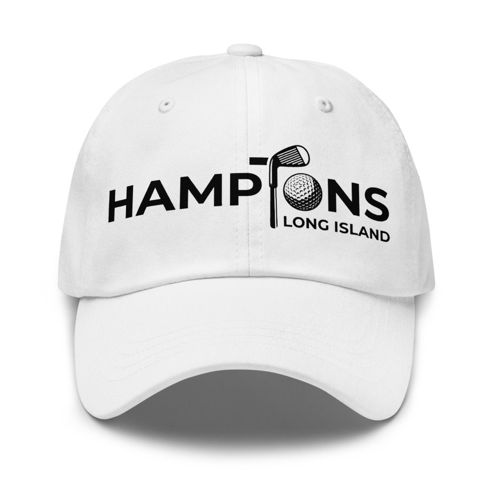 White snapback with Hamptons design