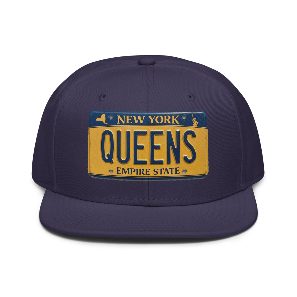 Navy Blue snapback with QUEENS design